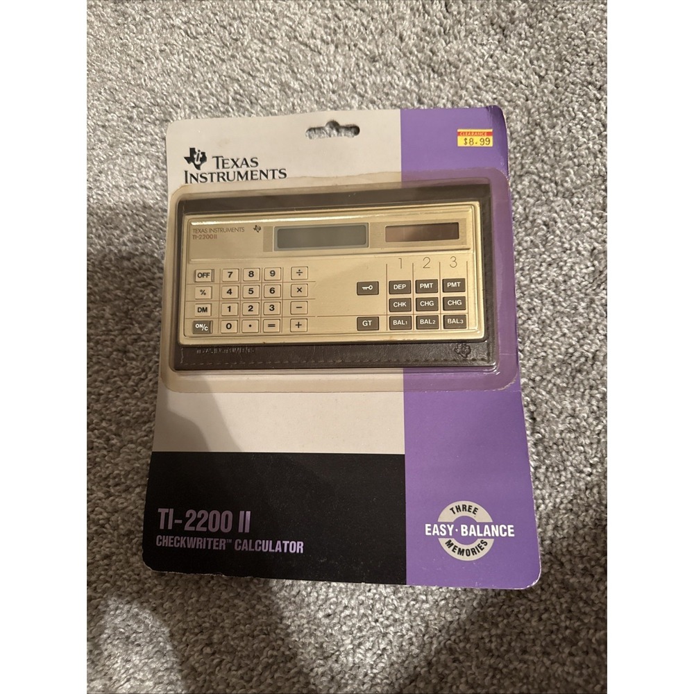 New In Package Texas Instruments Ti – 2200 II CHECK WRITER CALCULATOR 1991